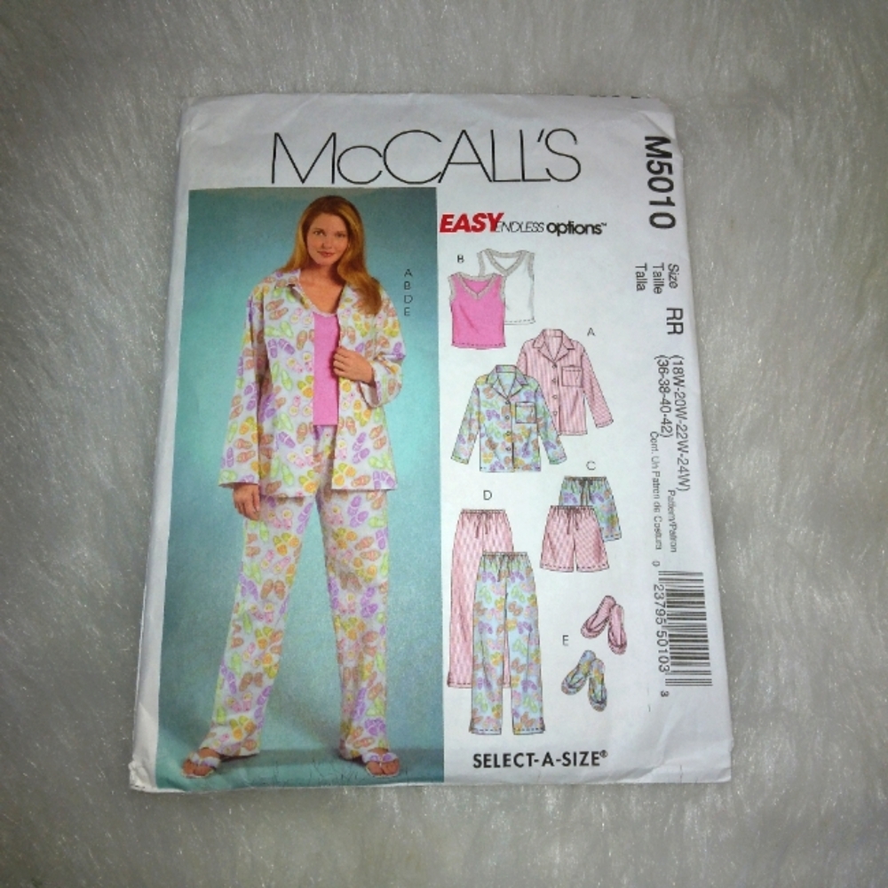 MCCALL'S M5010 Sz 18W-24W Endless Options Select-a-size women's Lounge w…